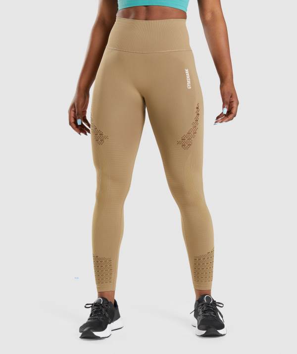 Damske Legíny Gymshark Energy Seamless Hnede | IX0428615